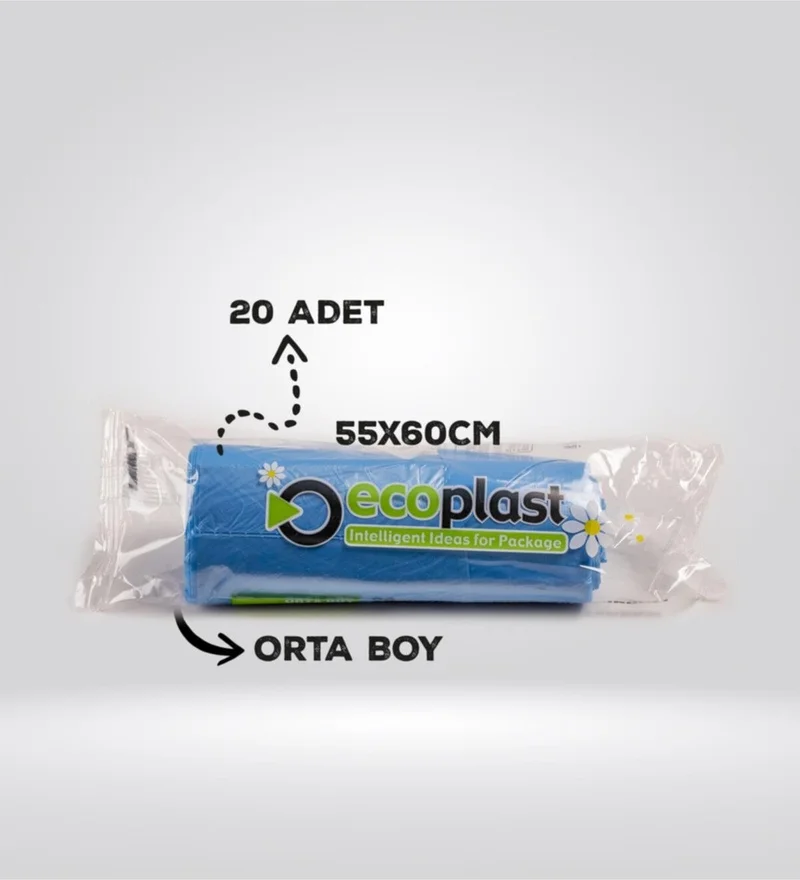 Ecoplast Medium Size Garbage Bag Blue 10 Pack (200PCS) 55 x 60 cm