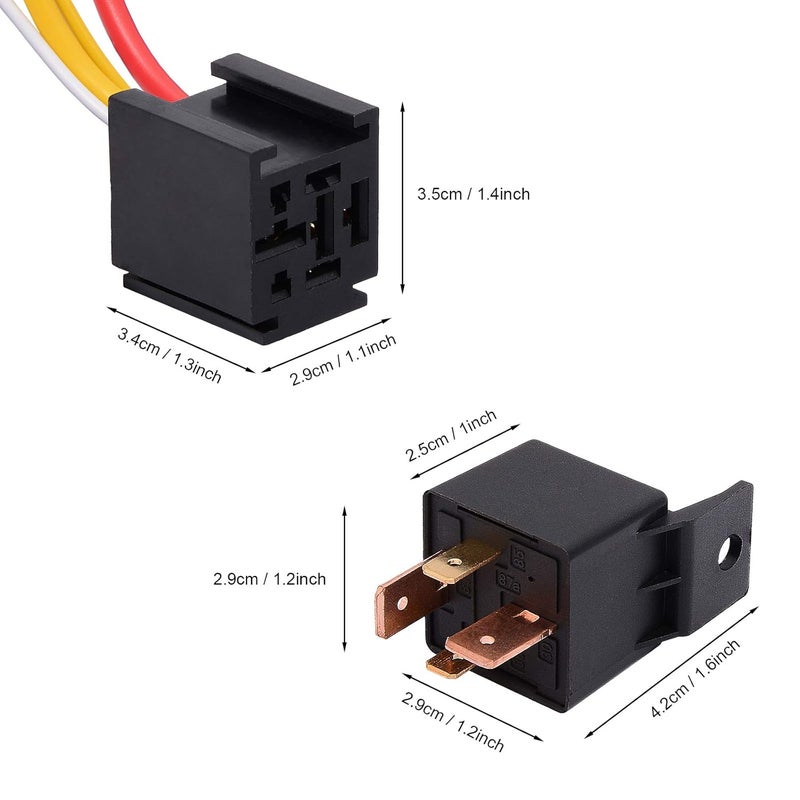 Ehdis ريلاي إهديس 4 دبابيس مع حزمة للسيارات والشاحنات والمحركات الثقيلة 80A 12V تشغيل/إيقاف عادة مفتوح SPST مقبس ريلاي 4 أسلاك للسيارات - Image 4
