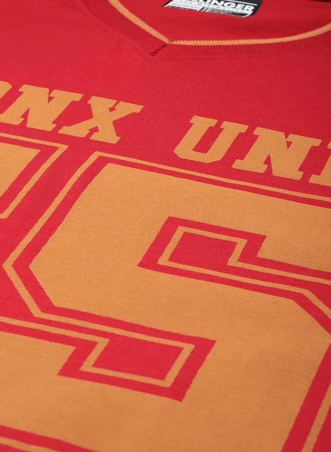 ديلينجر تيشيرت نسائي فضفاض بياقة على شكل حرف