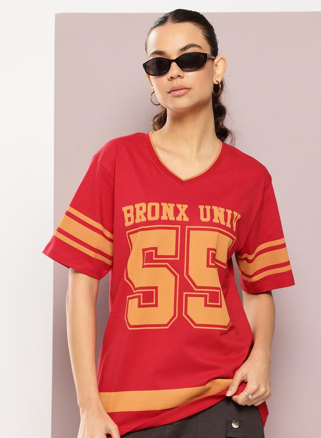 Dillinger Women Oversized V Neck T-Shirt - Image 1