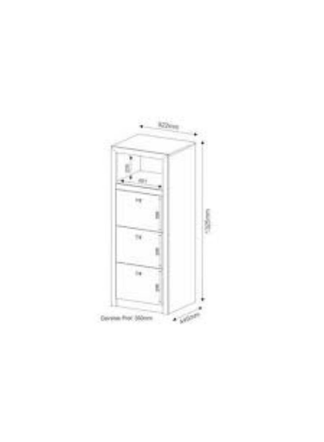 Tecnomobili Drawer 3 Layer and Shelve Furniture for Home, Office, Living Room, .132.5x44.5x52.2 cm White Color - Image 4