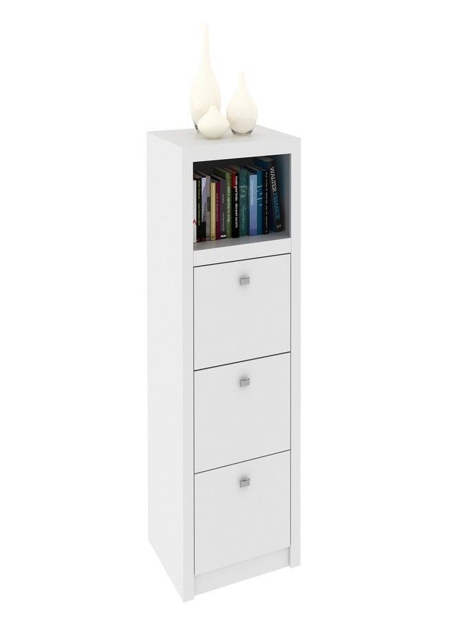 Tecnomobili Drawer 3 Layer and Shelve Furniture for Home, Office, Living Room, .132.5x44.5x52.2 cm White Color - Image 3