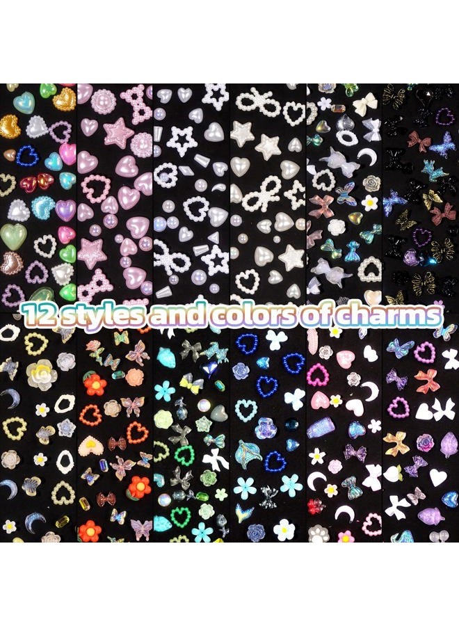 Cesusme 3D Nail Gems And Charms, Mix Color Alloy Charms Assorted Flower Butterfly Bowknot Halloween Jewelry For Acrylic Nails Art Design Diy Crafts Accessories - Image 3