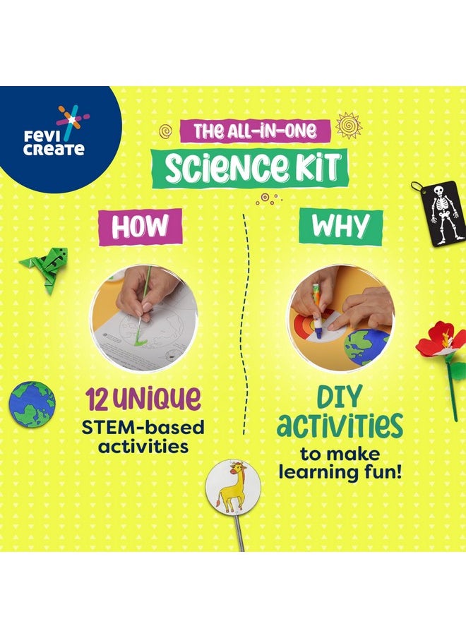 Pidilite Fevicreate Artastic Science Craft Kit | Project Book with 12 Educational Activities, Colours, Craft Supplies | Fun way to boost child's learning | By Fevicol | Return Gift for Kids Age 8+ years  - Image 4
