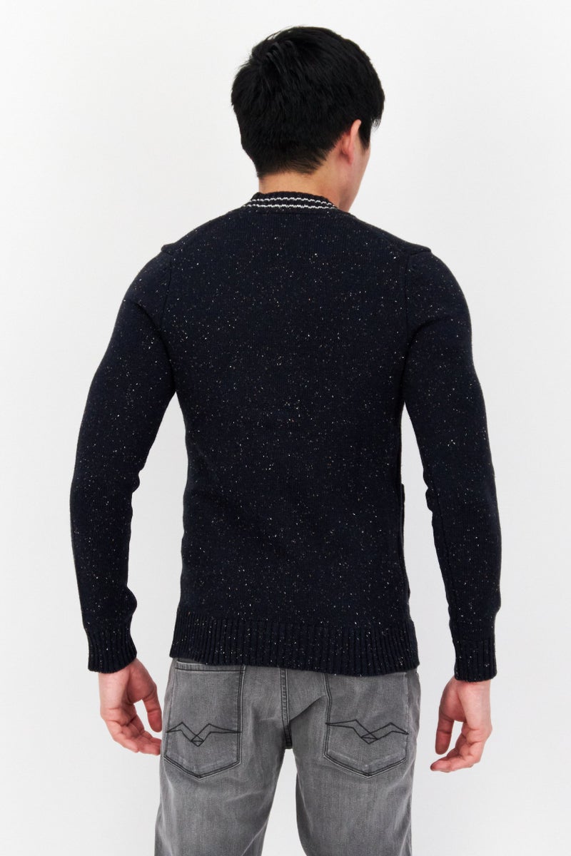 Lyle & Scott Men V-Neck Brand Logo Cardigans, Navy Combo  - Image 3