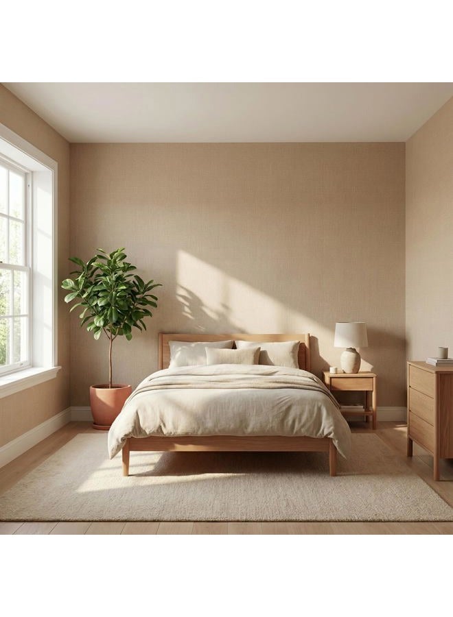 WADILE Grasscloth Peel and Stick Wallpaper 15.7in x 78.7in, Textured Contact Paper for Cabinets, Faux Linen Wall Paper Pull and Stick, Fabric Vinyl Wallpaper Self Adhesive Khaki - Image 2