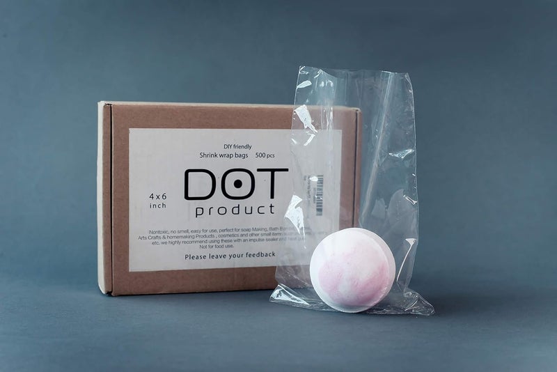 DOTPRO 500pcs Set 4" x 6" Polyolefin Heat Shrink Wrap Bags, Transparent, Nontoxic/Odorless, Perfect for Bath Bombs, Soap Packaging, Arts and Crafts, Homemaking or Other Small Items - Image 1