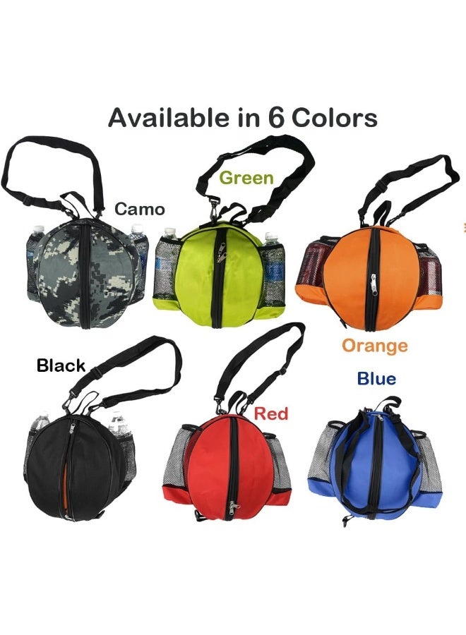 FoRapid FoRapid Size 7 (29.5'') Basketball Bag Soccer Ball Football Volleyball Softball Sports Ball Bag Holder Carrier+Adjustable Shoulder Strap 2 Side Mesh Pockets f/Water Bottle Towel Sports Shoes  - Image 5