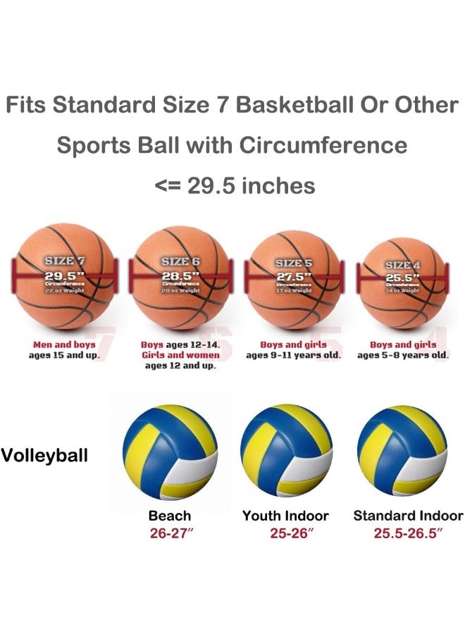 FoRapid FoRapid Size 7 (29.5'') Basketball Bag Soccer Ball Football Volleyball Softball Sports Ball Bag Holder Carrier+Adjustable Shoulder Strap 2 Side Mesh Pockets f/Water Bottle Towel Sports Shoes  - Image 3
