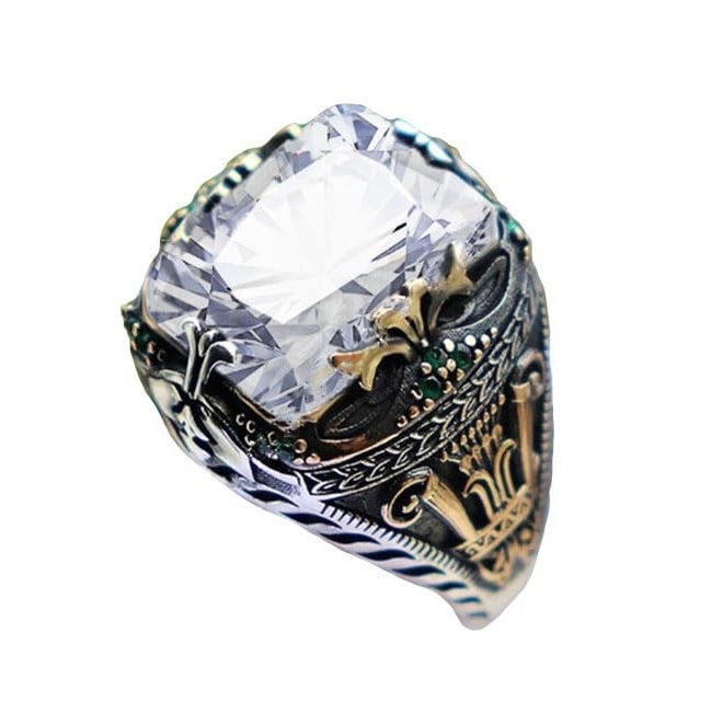 RUVEE Men's Turkish Stainless Steel Religious Ring – Metallic Plated Statement Jewelry for Men & Boys - Image 1
