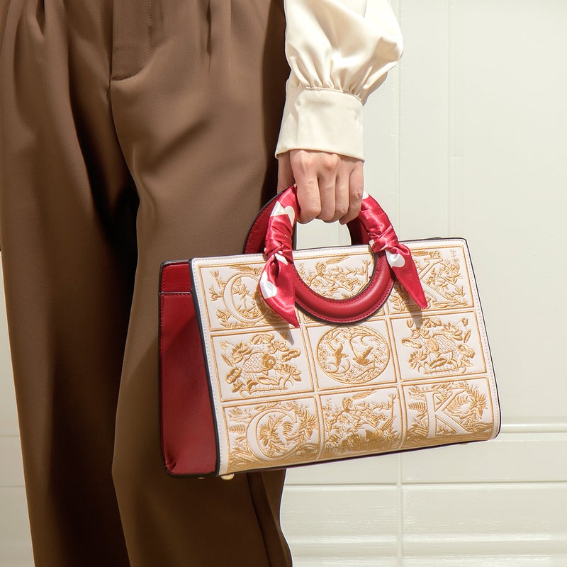 High-End Texture Embroidered Crossbody Handbag Women'S Bag Middle-Aged Mother Bag Atmospheric Bride Wedding Bag - Image 5