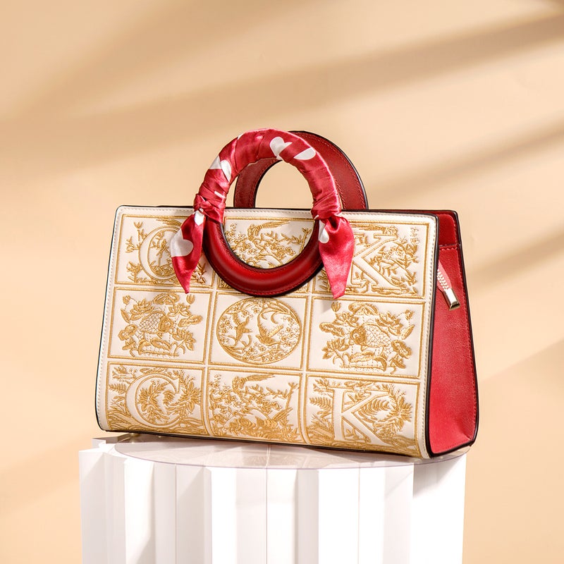 High-End Texture Embroidered Crossbody Handbag Women'S Bag Middle-Aged Mother Bag Atmospheric Bride Wedding Bag - Image 4