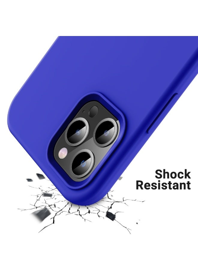 Compatible with iPhone 11 Pro Case 5.8 Inch Slim Liquid Silicone 4 Layers Soft Gel Rubber Shockproof Protective Phone Case with Anti Scratch Microfiber Lining (Blue) - Image 3