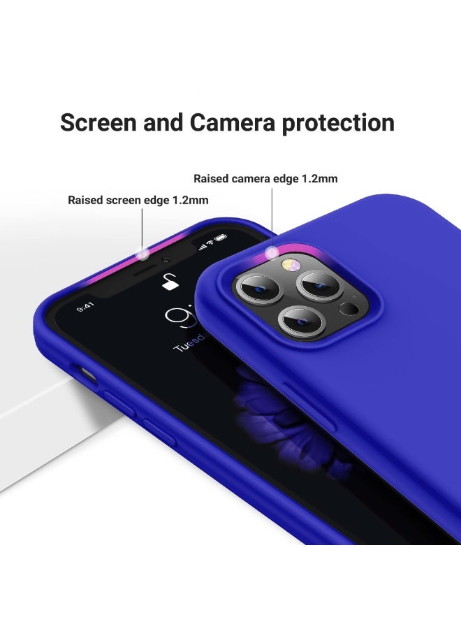 Compatible with iPhone 11 Pro Case 5.8 Inch Slim Liquid Silicone 4 Layers Soft Gel Rubber Shockproof Protective Phone Case with Anti Scratch Microfiber Lining (Blue) - Image 5