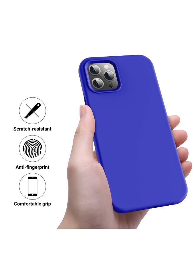 Compatible with iPhone 11 Pro Case 5.8 Inch Slim Liquid Silicone 4 Layers Soft Gel Rubber Shockproof Protective Phone Case with Anti Scratch Microfiber Lining (Blue) - Image 2