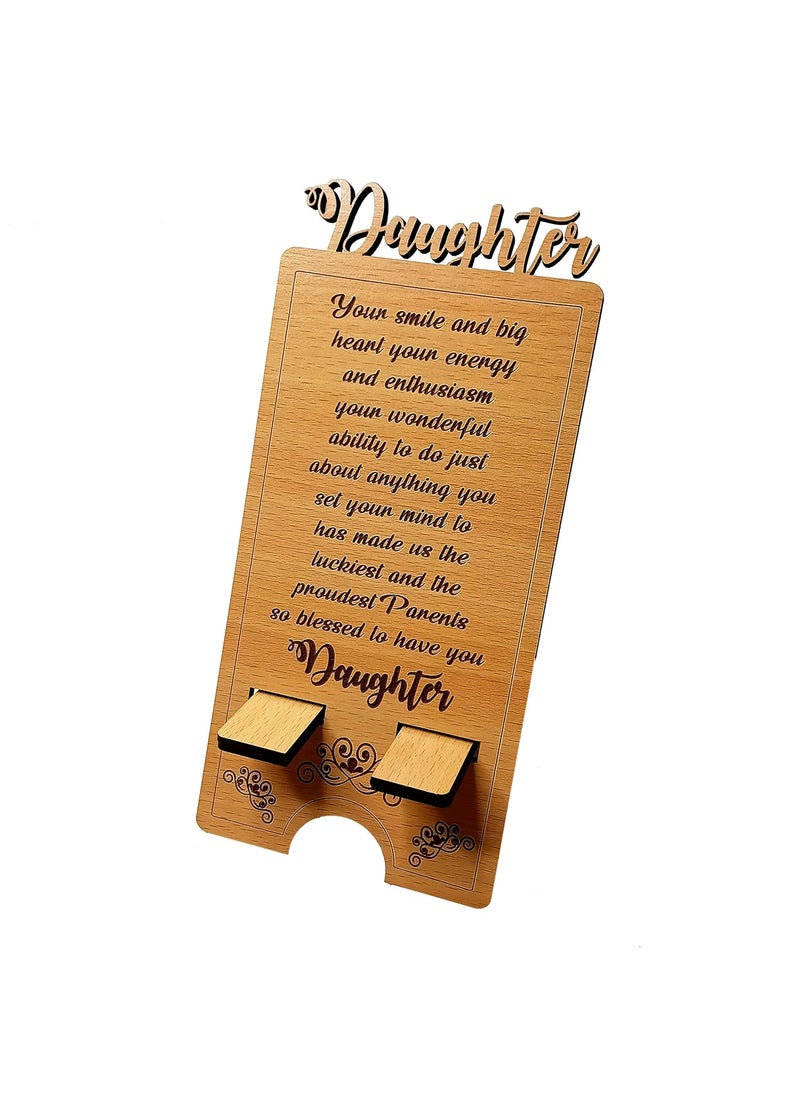 NorthLand Northland Daughter Wooden Plaque With Mobile Stand - Ideal Gift for Daughter  - Image 2