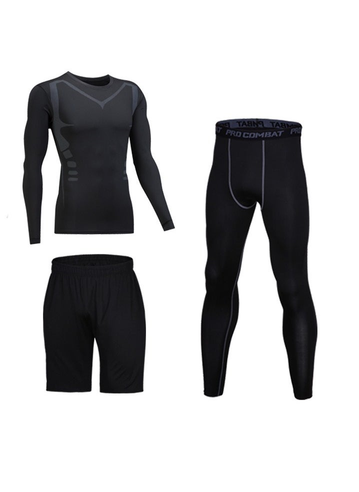KUYING Children's High Elasticity Tight Fitting Clothing Sports Fitness Set Quick Drying Training Suit  - Image 1
