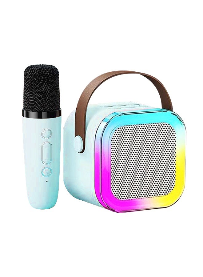 جهاز كاريوكي محمول بتقنية بلوتوث مع ميكروفون لاسلكي، وسماعة كاريوكي صغيرة بخمسة أوضاع إضاءة RGB، ومُغير صوت، وتقنية بلوتوث 5.3، مناسب للأطفال والكبار، للحفلات المنزلية، والسفر، والتوصيل بالتلفزيون. - Image 1