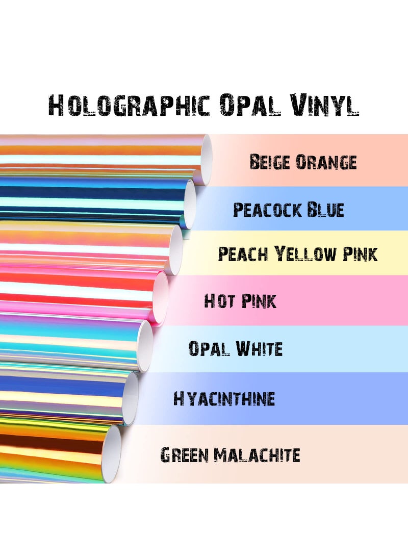 TECKWRAP TECKWRAP Holographic Opal Craft Vinyl 12" x 12" 7 Sheets/Pack for Craft Cutters,Sign Plotters  - Image 3