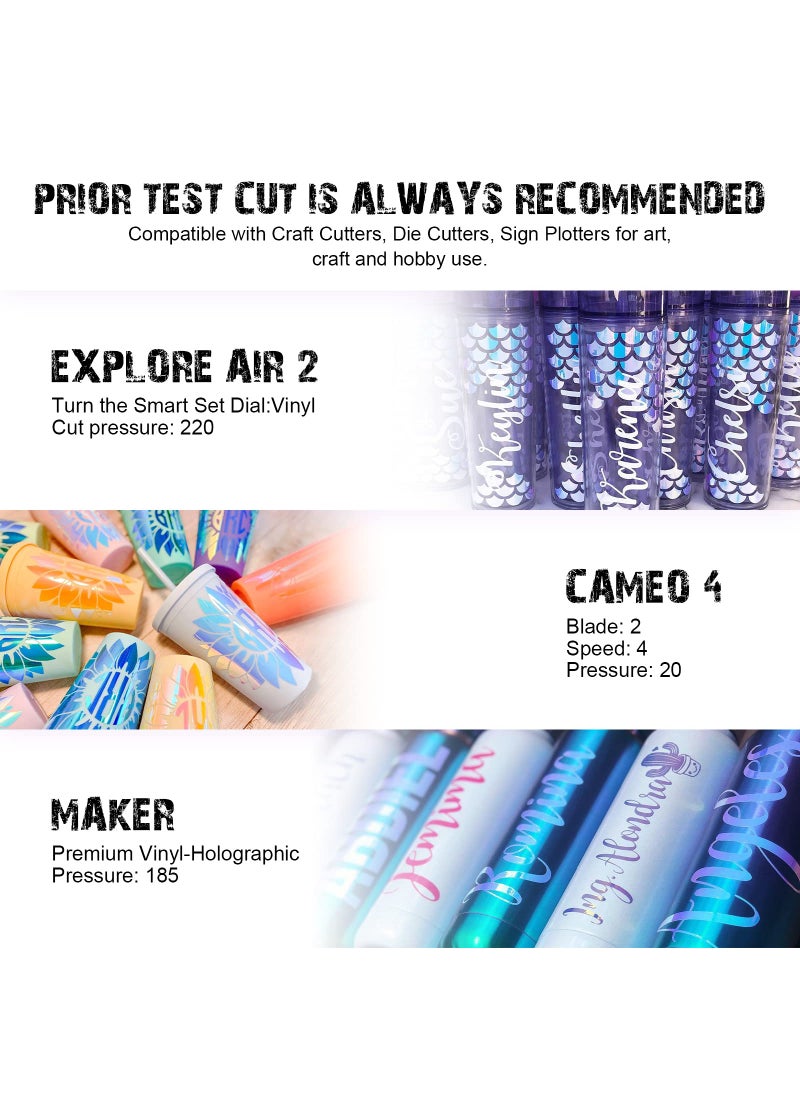 TECKWRAP TECKWRAP Holographic Opal Craft Vinyl 12" x 12" 7 Sheets/Pack for Craft Cutters,Sign Plotters  - Image 5