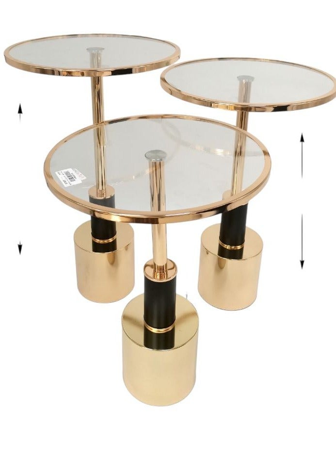 الخالدية طاولات خدمه جانبيه من 3 قطع لمنزل أنيق ومثالي مناسبة للتقديم