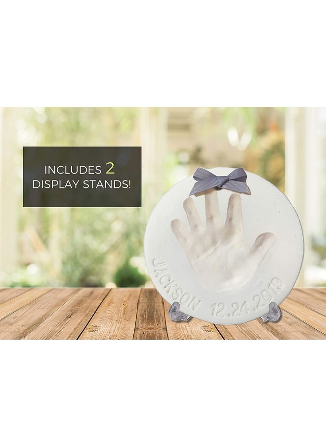 Baby Mushroom Baby Handprint Footprint Keepsake Ornament Kit (Makes 2) - Bonus Stencil for Personalized Christmas, Newborn, New Mom & Shower Gifts. 2 Easels! Non-Toxic Clay, Air-Dries Light & Soft, Won't Crack.  - Image 5