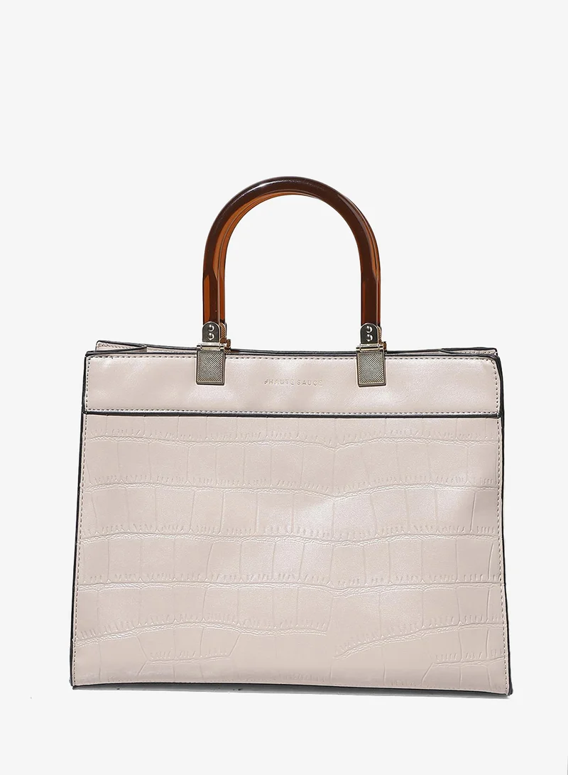 Haute Sauce  Everyday Croc Handbag - Beige for Women | Best Price UAE