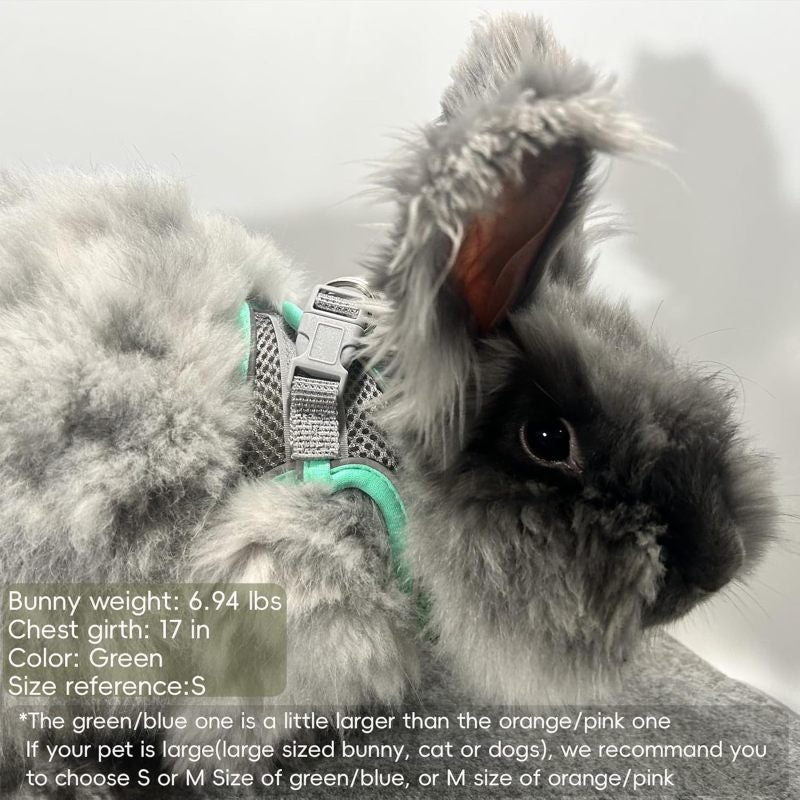 Escape Proof Rabbit Harness And Leash Set - Adjustable Breathable Mesh Reflective Chest Strap For Small Pet Outdoor Walking - Image 3