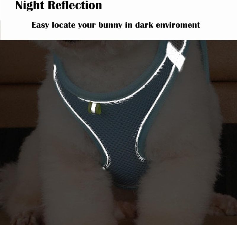 Escape Proof Rabbit Harness And Leash Set - Adjustable Breathable Mesh Reflective Chest Strap For Small Pet Outdoor Walking - Image 5