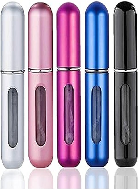 بخاخ عطر عام قابل لإعادة التعبئة، 5 قطع، زجاجة سفر صغيرة، بخاخ بخاخ محمول فارغ، للاستخدام بعد الحلاقة، العطلات والخروج ليلاً، 5 قطع (عبوة من قطعة واحدة)