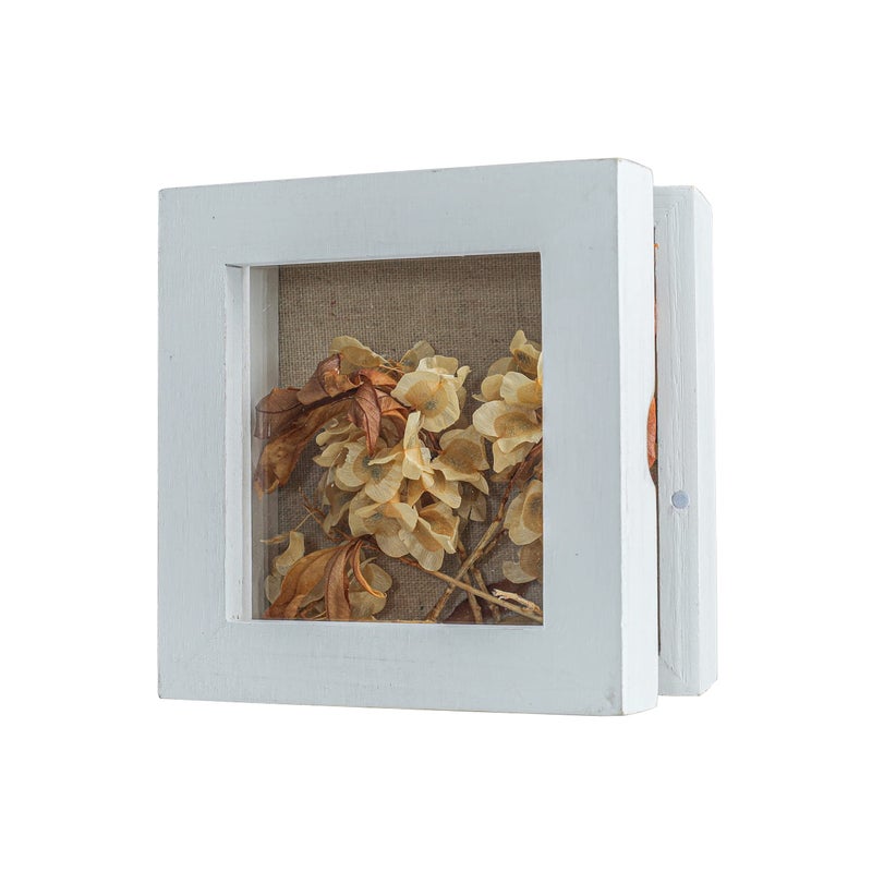 Freezing point Shadow Box Frame 5x5 Shadow Boxes Display Case with Linen Back Memorabilia Awards Medals Bouquet Photos Picture Badge Wedding Memory Box for Keepsakes Small Pin Board White - Image 1
