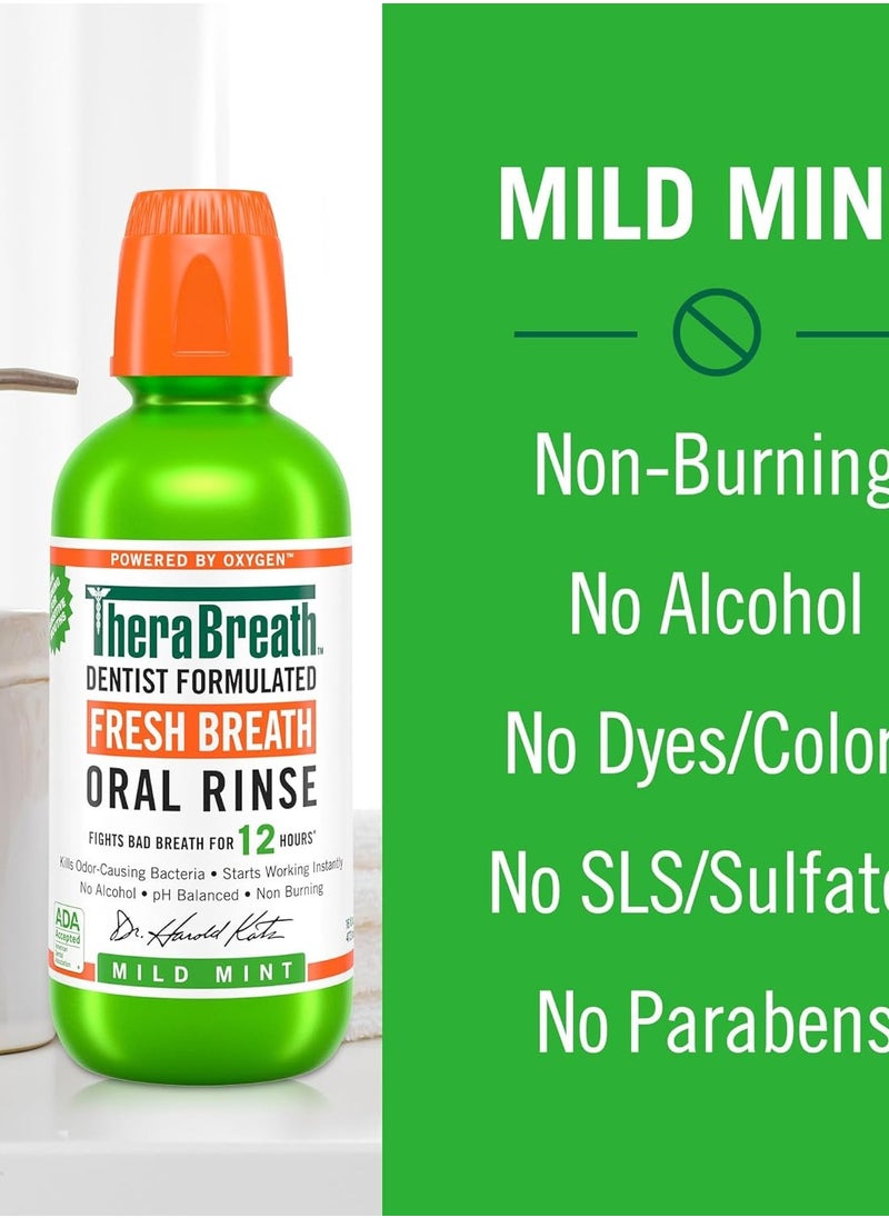 TheraBreath Mild Mint Refreshing Mouthwash 473 ml  - Image 3