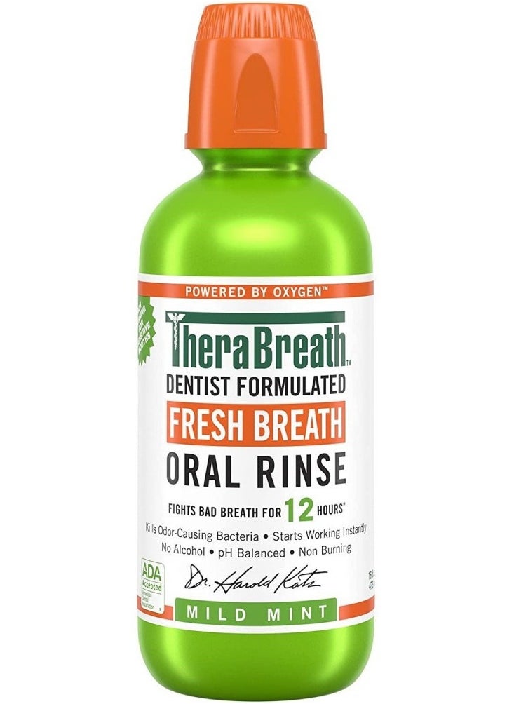 TheraBreath Mild Mint Refreshing Mouthwash 473 ml  - Image 1
