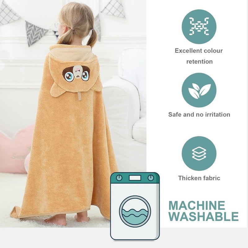 MICHLEY Cartoon Hooded Baby Towel Unisex Premium Soft Swimming Bathrobe Large Washcloths 315 x 53 for 09T Raccoon - Image 5