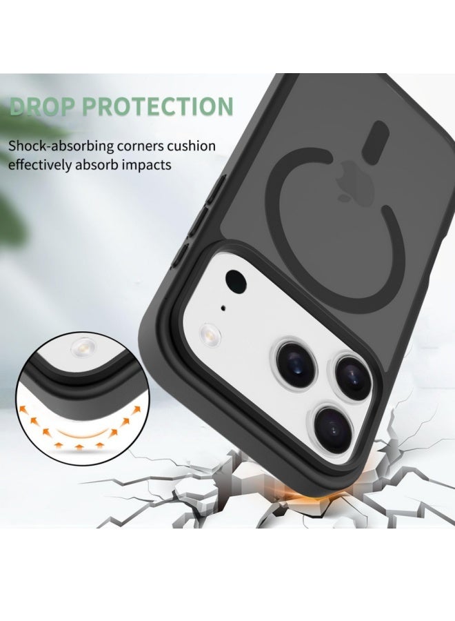 أفضل ذروة حالة هاتف لآيفون 17 Pro Max، مغناطيسية غير لامعة، متوافقة مع MagSafe، مقاومة للصدمات والسقوط، ملمس أملس (مجموعة من قطعتين باللونين الأسود والأبيض). - Image 5