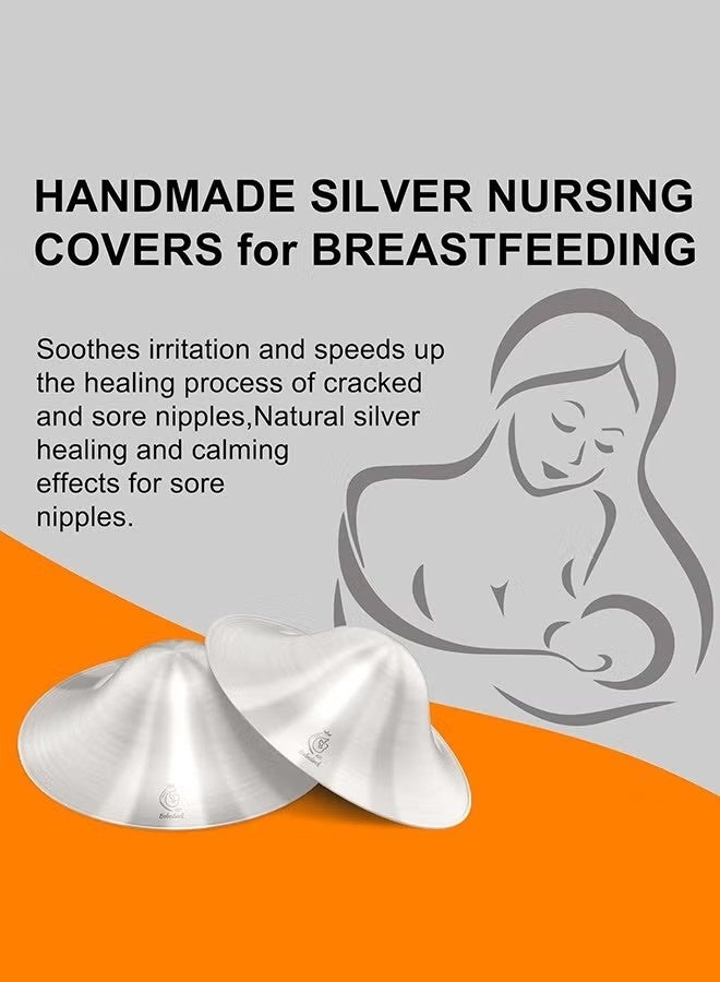 Dougez 925 Silver Nursing Cups Original Perforated Breathable Design, 920 Silver Nipple Cover for Breastfeeding Essential, Silver Nipple Shield for Nursing Newborn, Metal Nipple Shields, Regular Size - Image 2