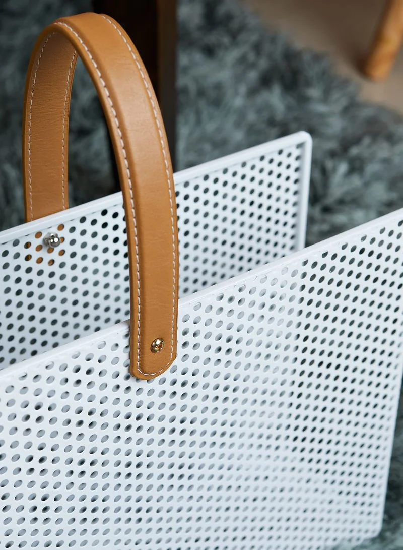 present time White Perky Mesh Magazine Rack
