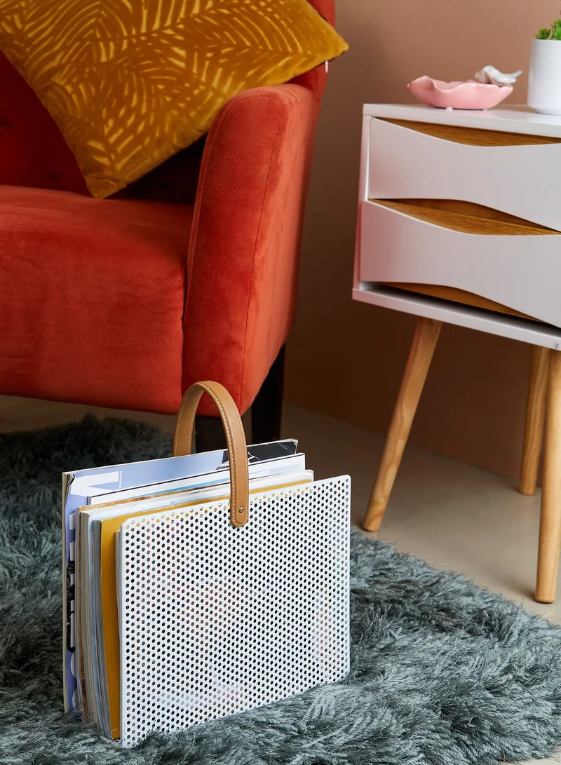 present time White Perky Mesh Magazine Rack