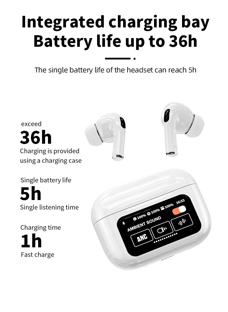 Generic - TWS Bluetooth 5.4 Wireless In-Ear Headset Ultra-Low Latency Music Bluetooth Earphones and 360° Stereo Sound Bluetooth Earbuds with Touch Screen Display Bluetooth Headphones with TIK TOK Control - Image 1