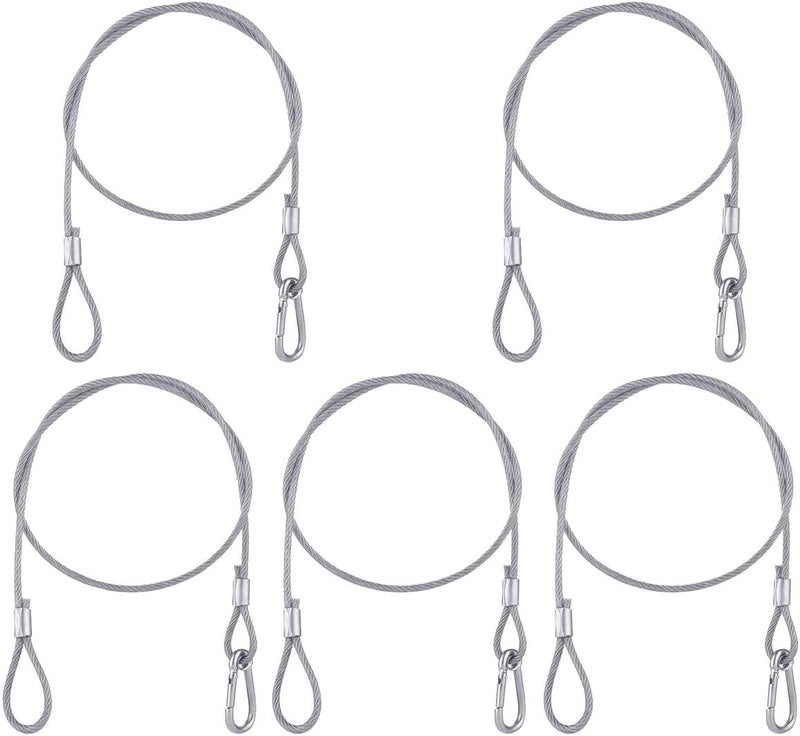 Lsqurel 5 Pack Stage Light Safety Cable Stainless Steel Security Wire for Lighting, Luggage, Garage Goor, Camera - Image 1