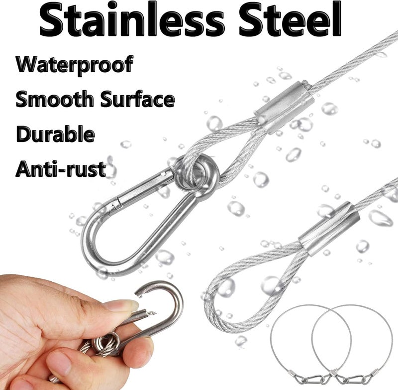 Lsqurel 5 Pack Stage Light Safety Cable Stainless Steel Security Wire for Lighting, Luggage, Garage Goor, Camera - Image 4