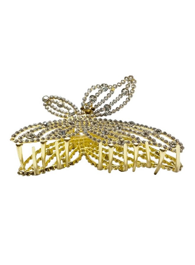 Oomph! OOMPH Jewellery Gold Tone White Pearls Butterfly Shape Large Big Hair Claw Hair Clip for Women & Girls Stylish Latest (HSSK81_AMR4) - Image 5