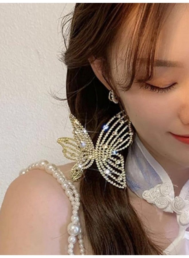 Oomph! OOMPH Jewellery Gold Tone White Pearls Butterfly Shape Large Big Hair Claw Hair Clip for Women & Girls Stylish Latest (HSSK81_AMR4) - Image 3