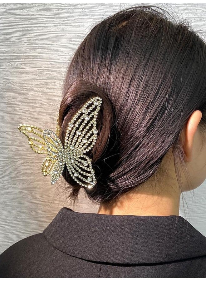 Oomph! OOMPH Jewellery Gold Tone White Pearls Butterfly Shape Large Big Hair Claw Hair Clip for Women & Girls Stylish Latest (HSSK81_AMR4) - Image 2