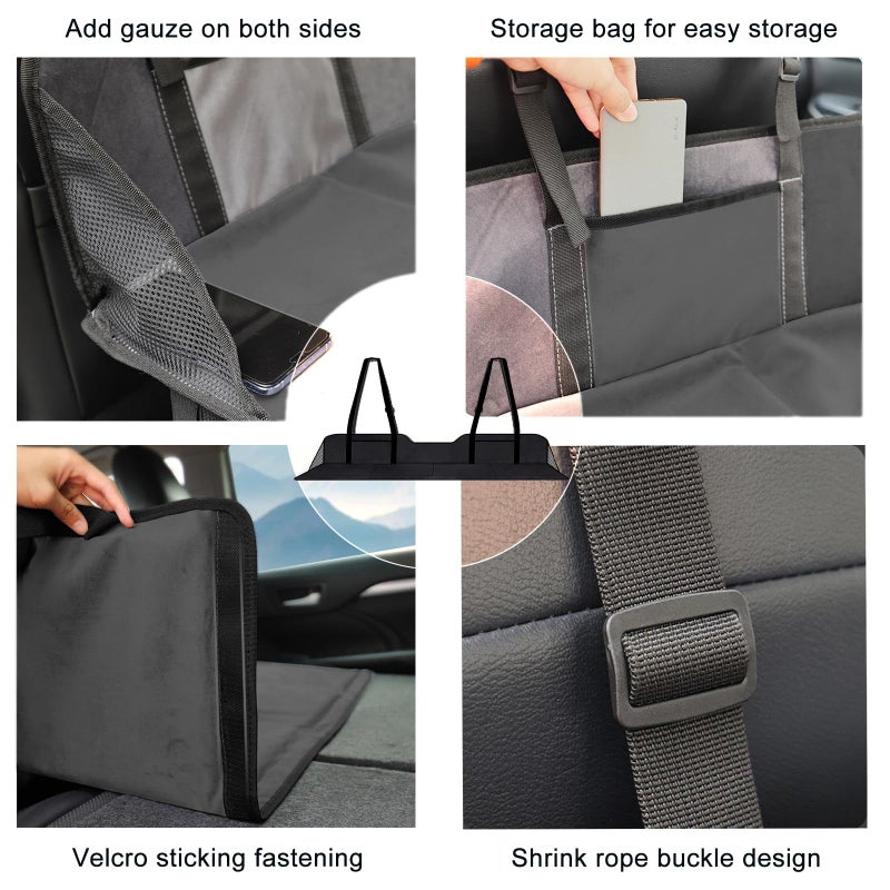 QIYUNI Non-Inflatable Car Mattress Back Seat Bed Extender Portable Folding Camping Travel for Sleeping (Black) - Image 2