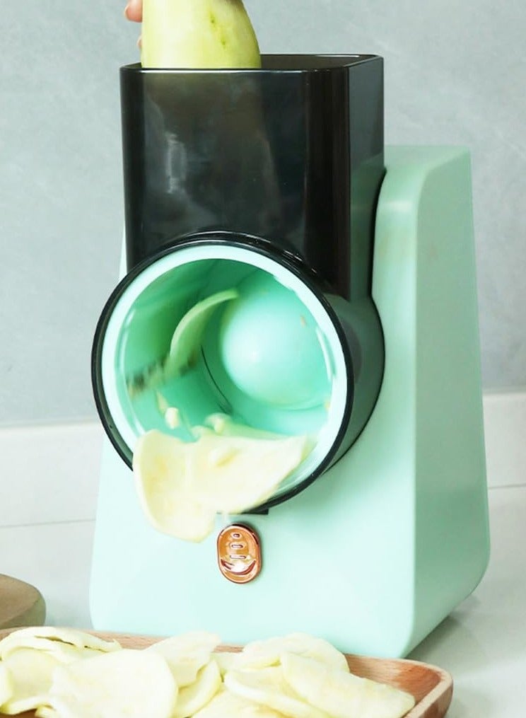 Denx DX2042 - Electric Vegetable Cutter , Electric Cheese Grater Detachable Cheese Shredder with 3 Blades USB Rechargeable Vegetable Chopper Professional Multipurpose Electric Slicer for Meat Fruit Vegetable - Image 5