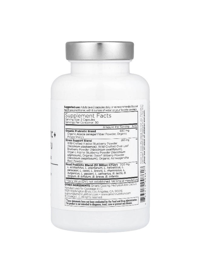 Codeage - Codeage, Mood Probiotic +, With Prebiotic Fiber Blend, 60 Vegetarian Capsules - Image 1