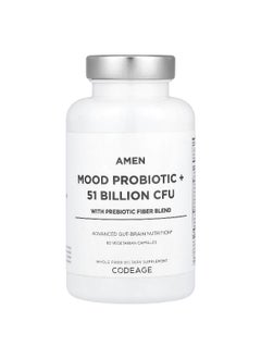Codeage Codeage, Mood Probiotic +, With Prebiotic Fiber Blend, 60 Vegetarian Capsules  - Image 1