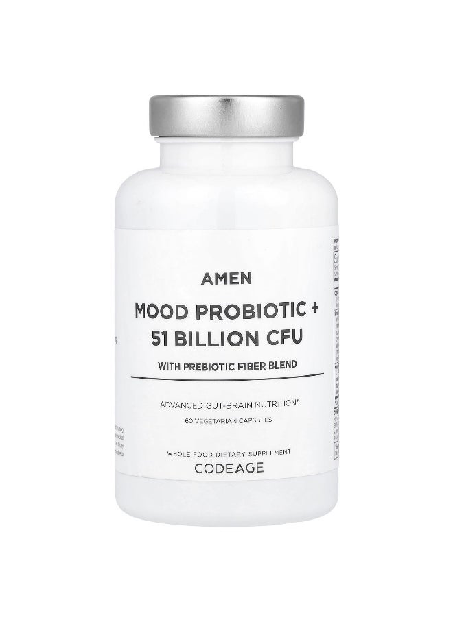 Codeage - Codeage, Mood Probiotic +, With Prebiotic Fiber Blend, 60 Vegetarian Capsules - Image 1