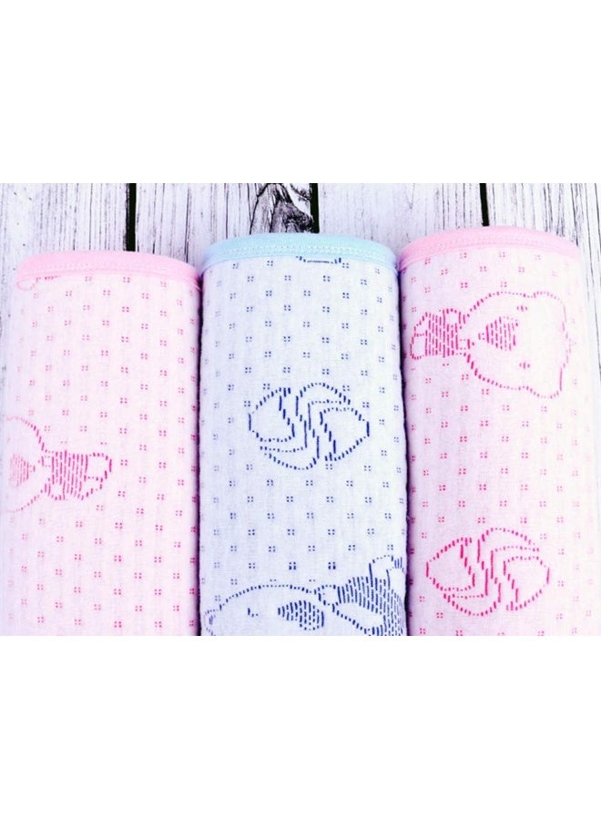 مونفيكل 2pcs Pack Baby Infant Waterproof Cotton Changing Pads Washable Resuable Diapers Liners Mats, Pink Bear-2pcs Medium 28 x 20 - Image 3